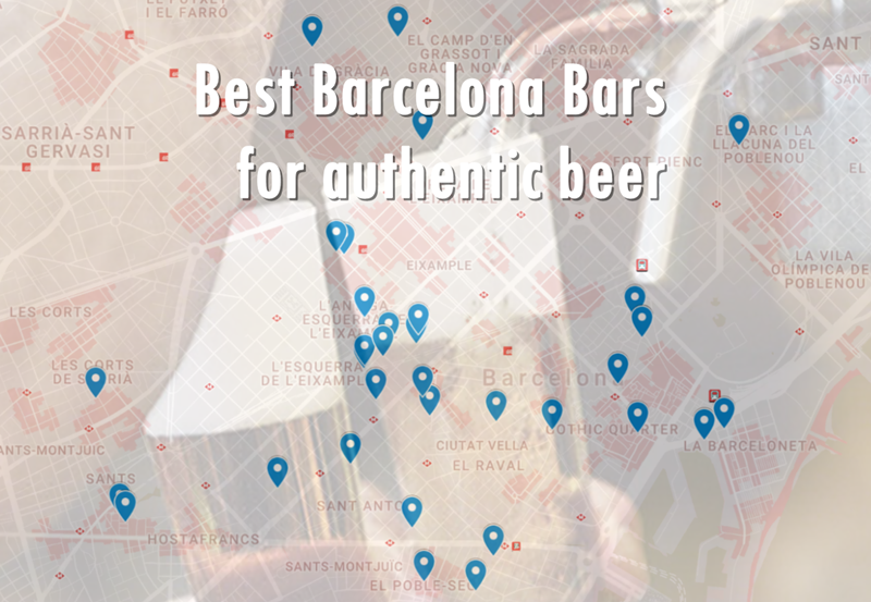 Barcelona map with the best bars for craft beer