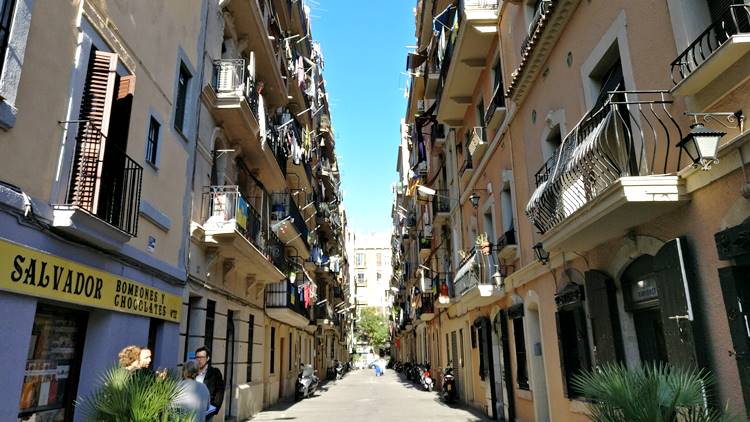 Barceloneta street in Barcelona